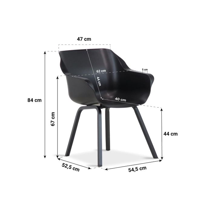 Hartman Sophie Element dining tuinstoel carbon - met gratis kussen
