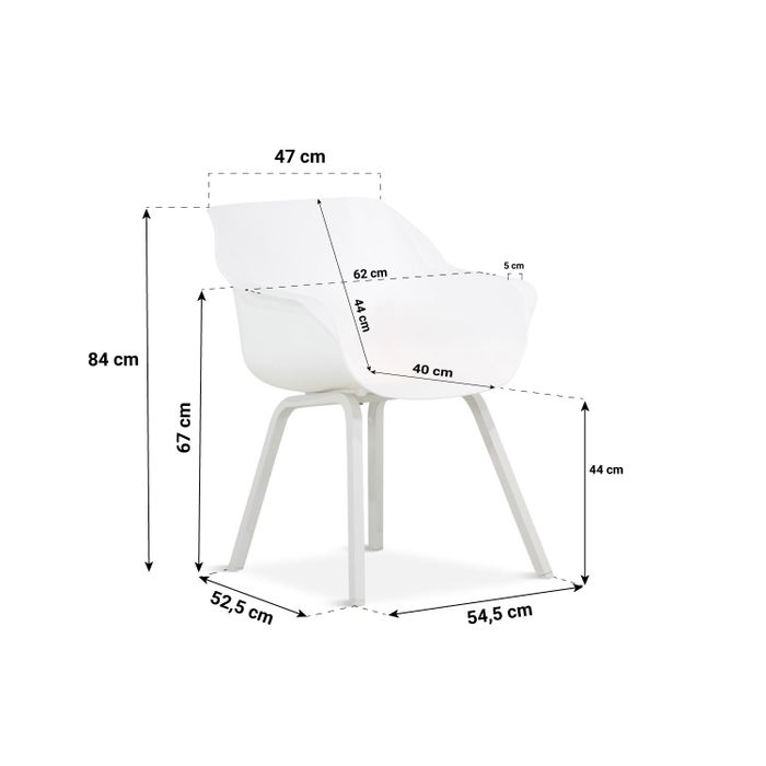Hartman Sophie Element dining tuinstoel white - met gratis zitkussen