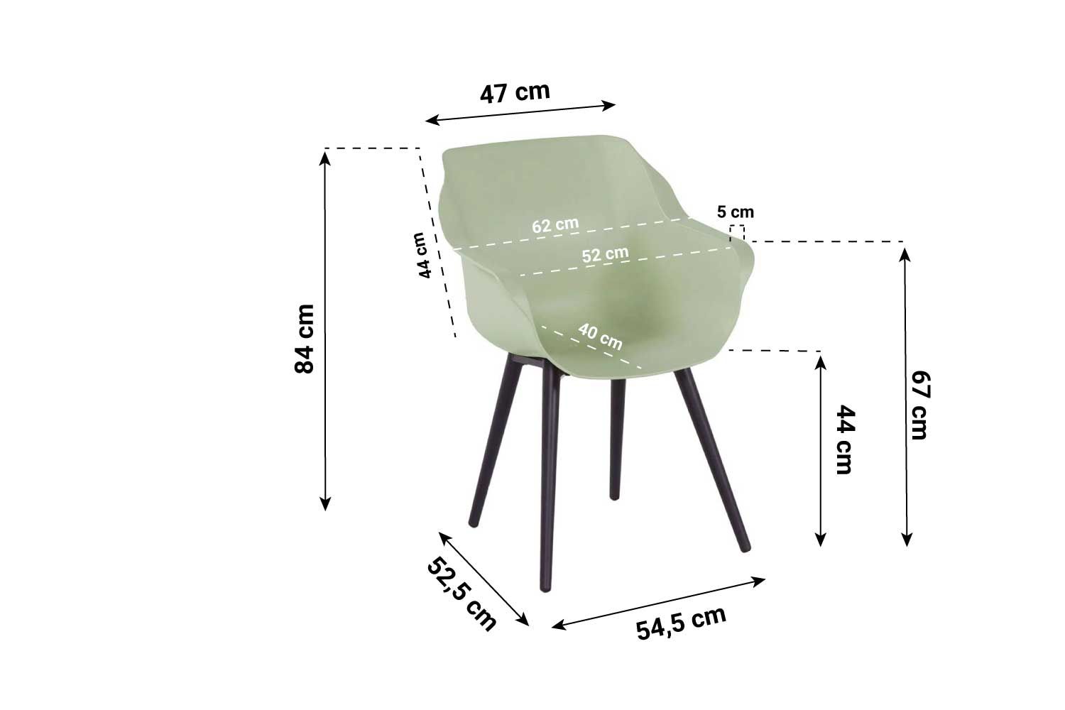 Hartman Sophie studio dining tuinstoel french green - met gratis kussen thumbnail