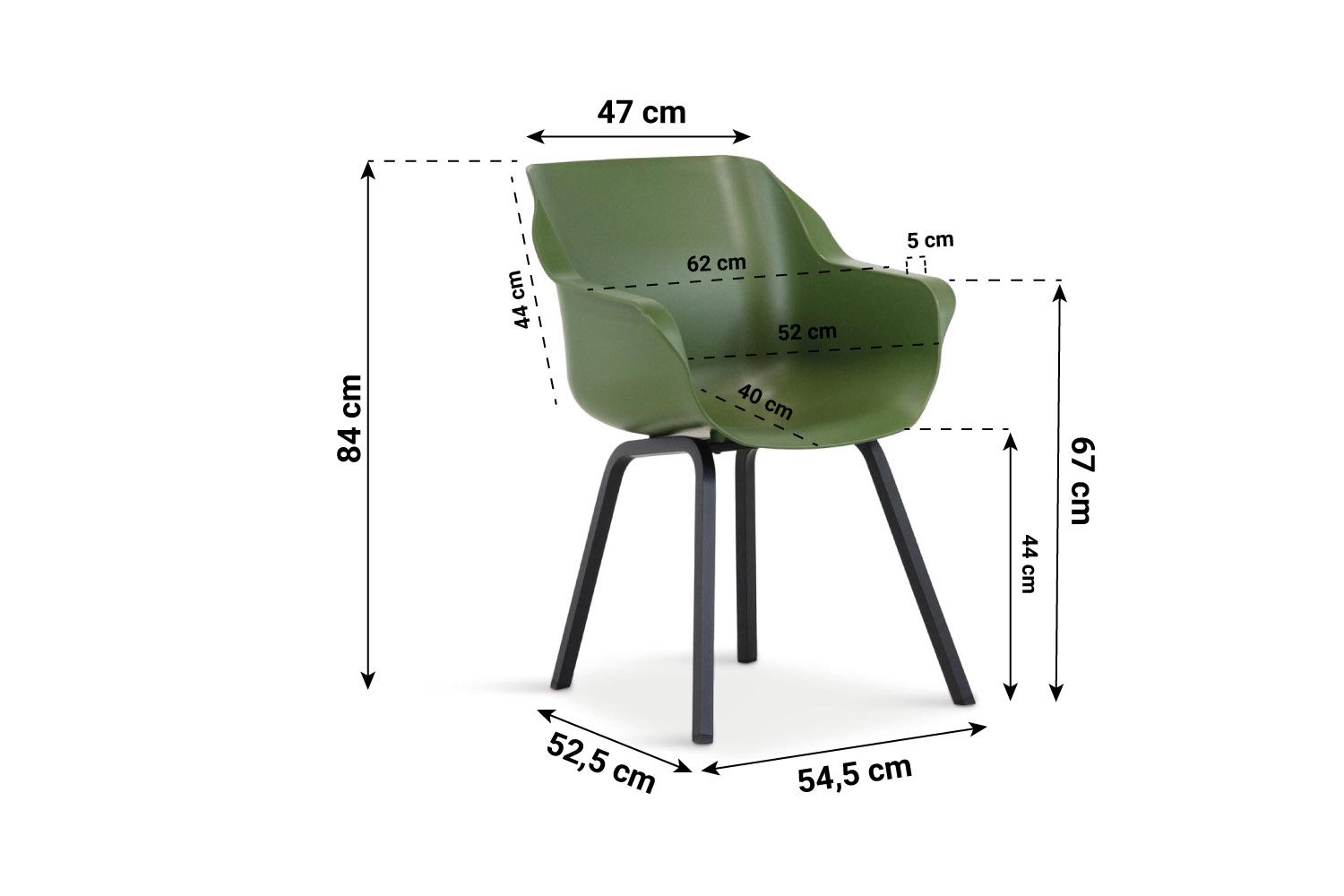 Hartman Sophie Element dining tuinstoel moss green - met gratis kussen