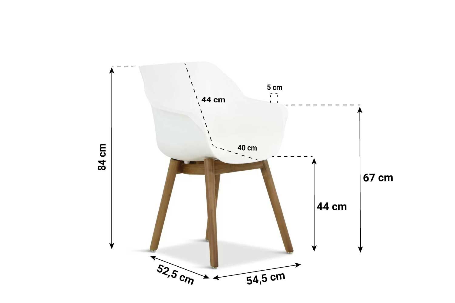 Hartman Sophie dining tuinstoel met teakpoot