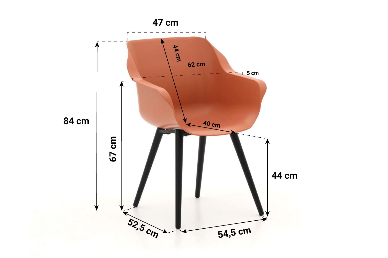 Hartman Sophie studio dining tuinstoel italian terra - met gratis kussen