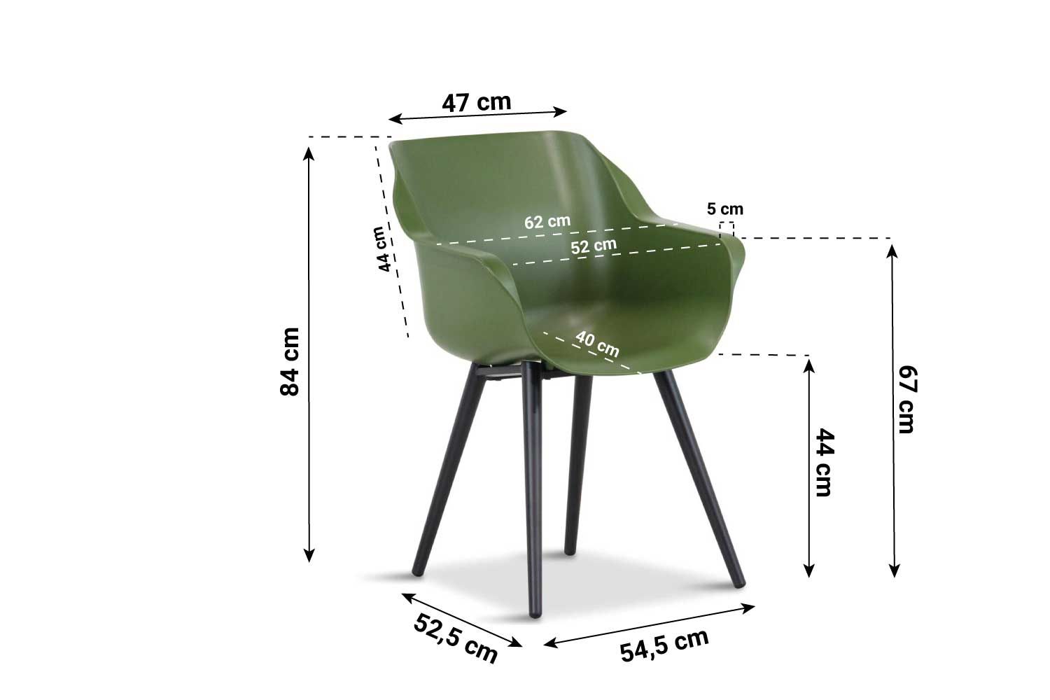 Hartman Sophie studio dining tuinstoel moss green - met gratis kussen