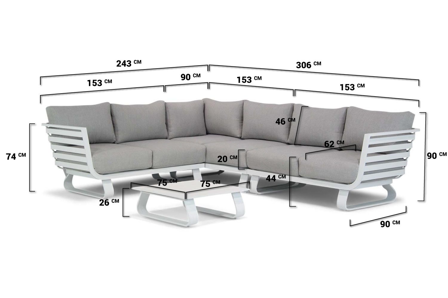 Santika Sovita hoek loungeset 5-delig