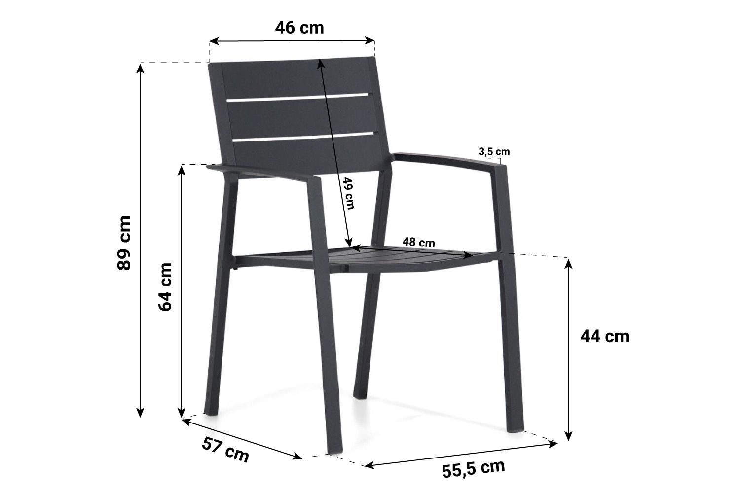 Lifestyle Stella/Residence 164 cm dining tuinset 5-delig