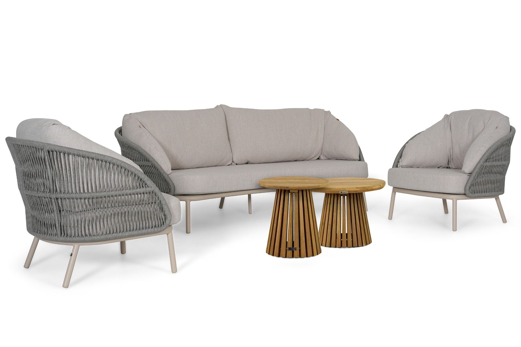 Santika Pebble/Fungo 45/55 cm stoel-bank loungeset 5-delig