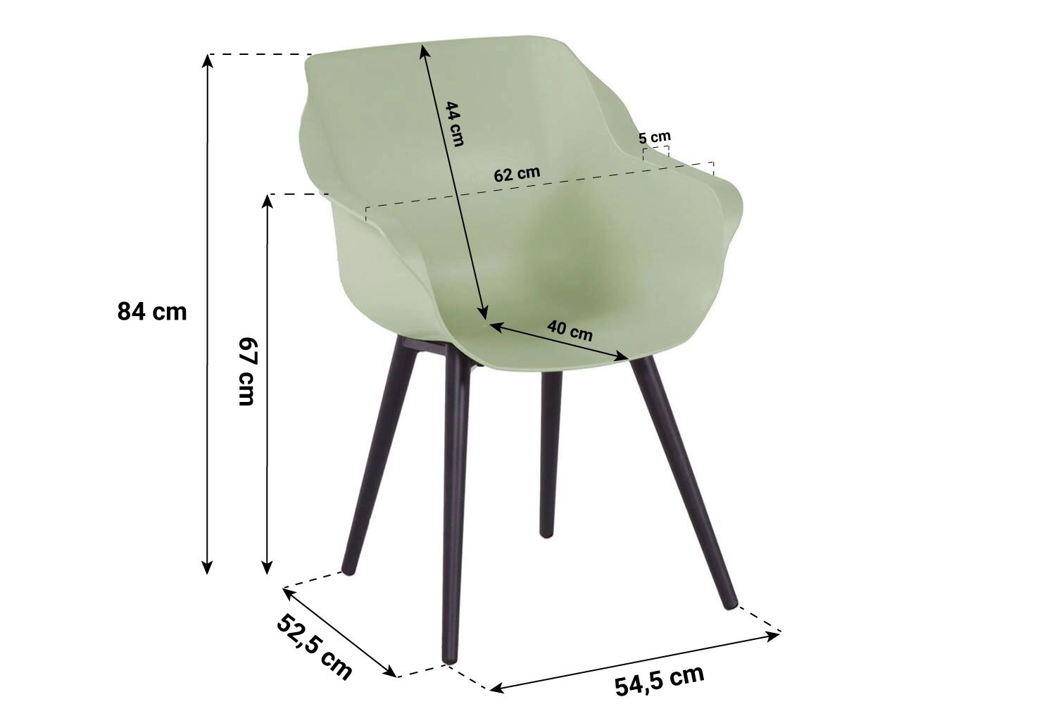 Hartman Sophie Element dining tuinstoel french green - met gratis zitkussen