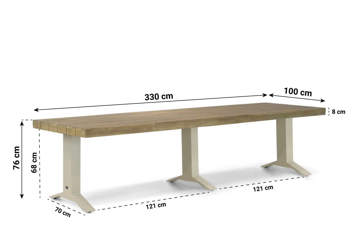 Santika Superior dining tuintafel 330 x 100 cm
