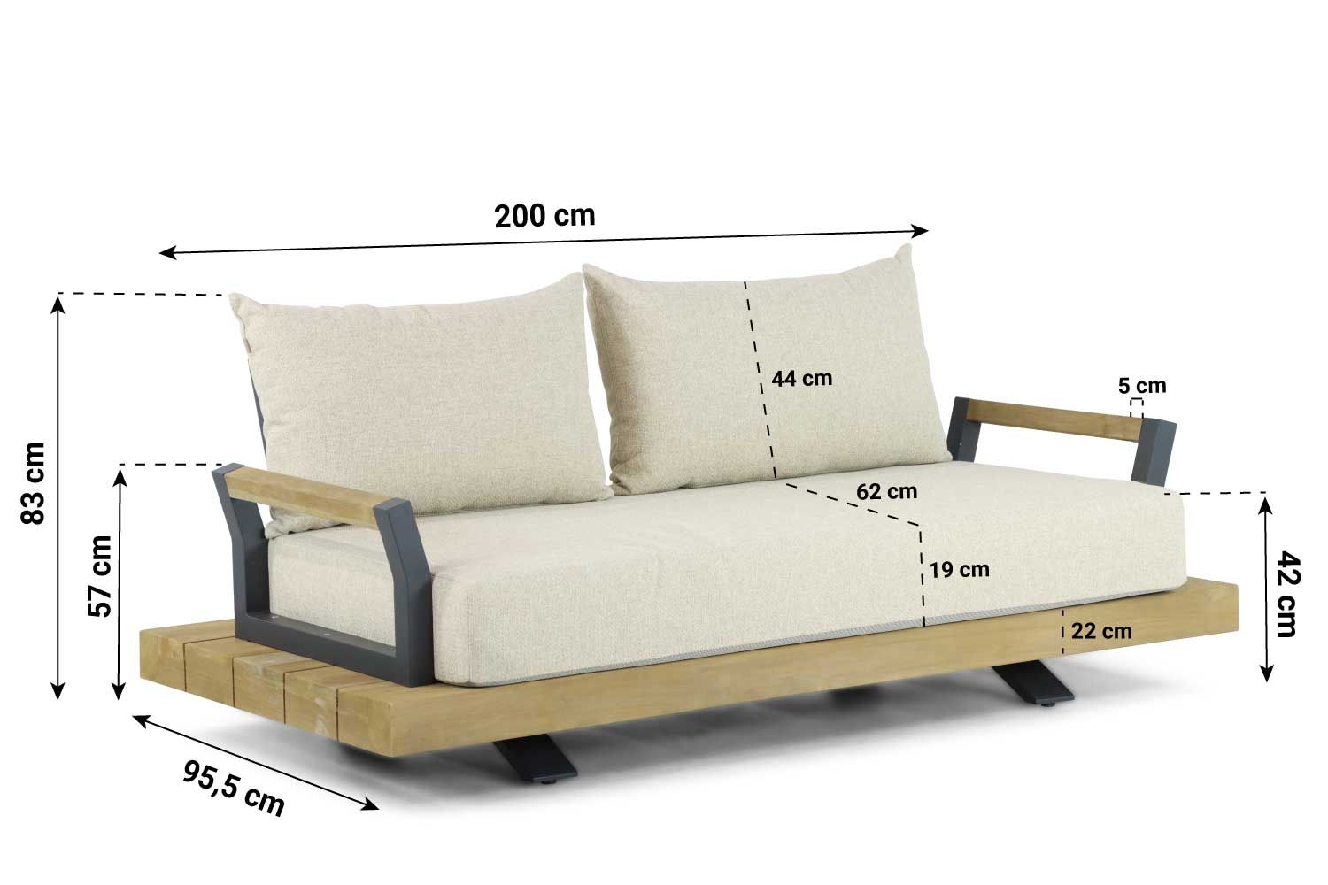 Santika Supreme lounge tuinbank 2-zits