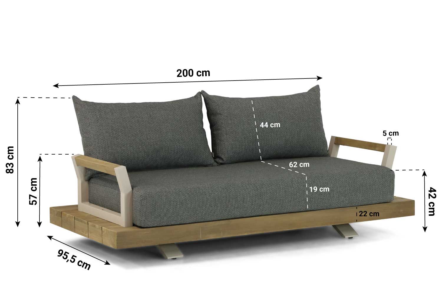 Santika Supreme lounge tuinbank 2-zits