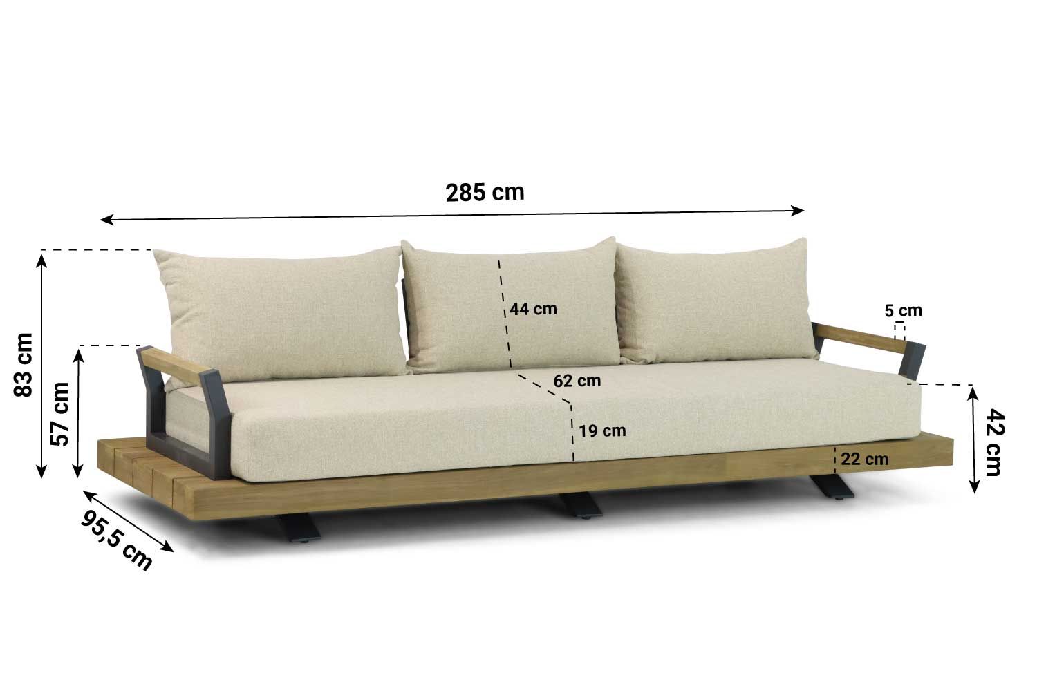 Santika Supreme lounge tuinbank 3-zits