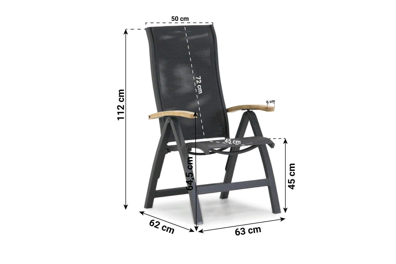 Presto Tarenta standenstoel met teak arm