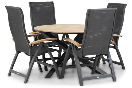 Presto Tarenta teak/Fabriano 120 cm dining tuinset 5-delig