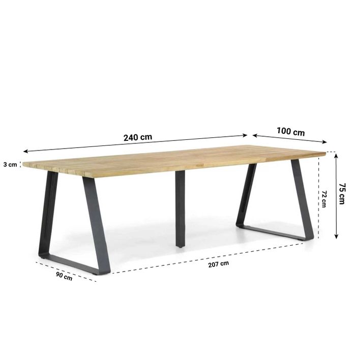 Taste Basso dining tuintafel 240 x 100 cm