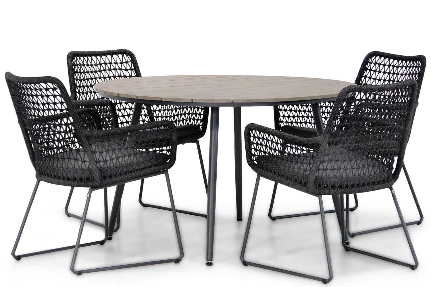 Taste Athena/Matale 125 cm rond dining tuinset 5-delig thumbnail