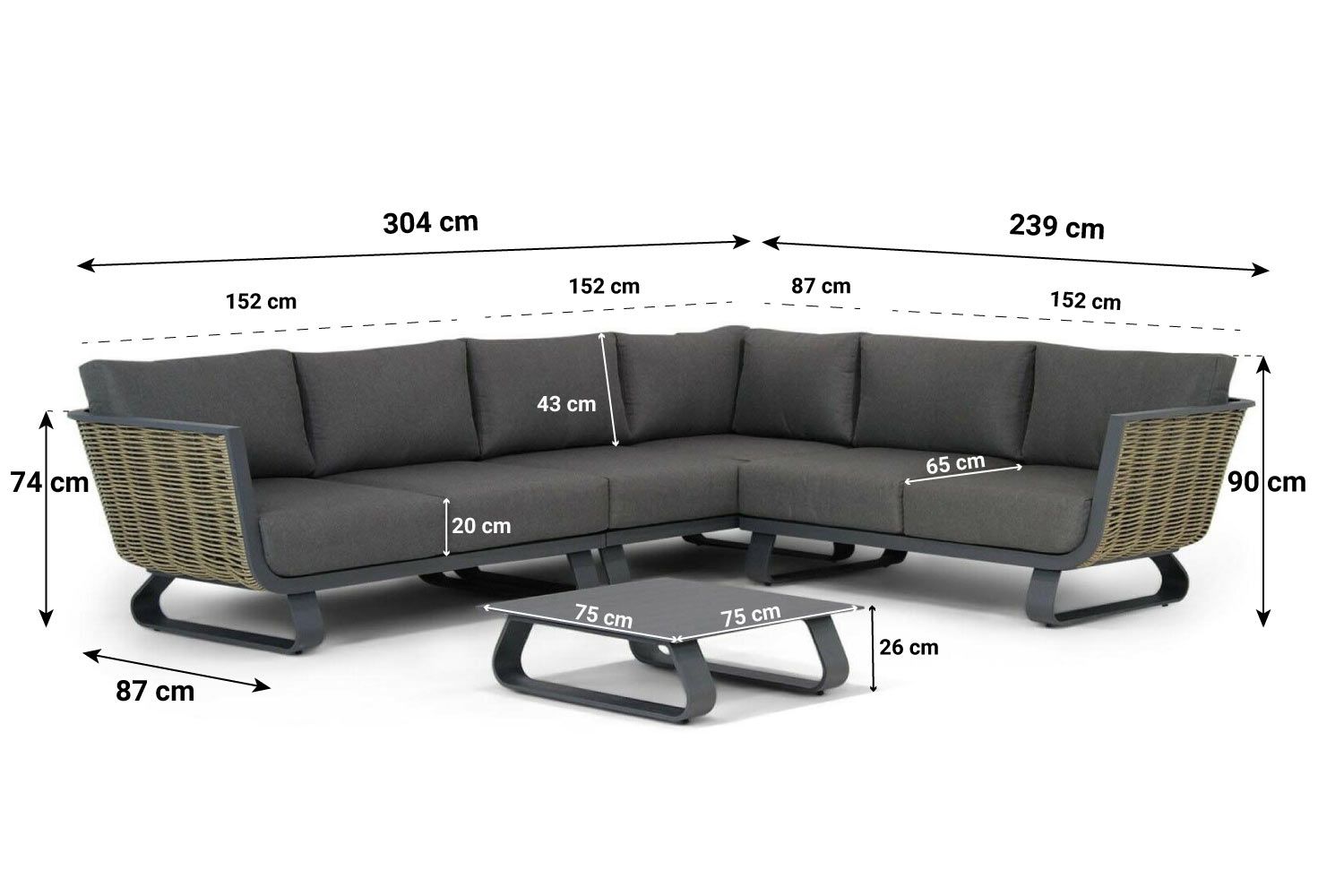 Santika Tika hoek loungeset 5-delig