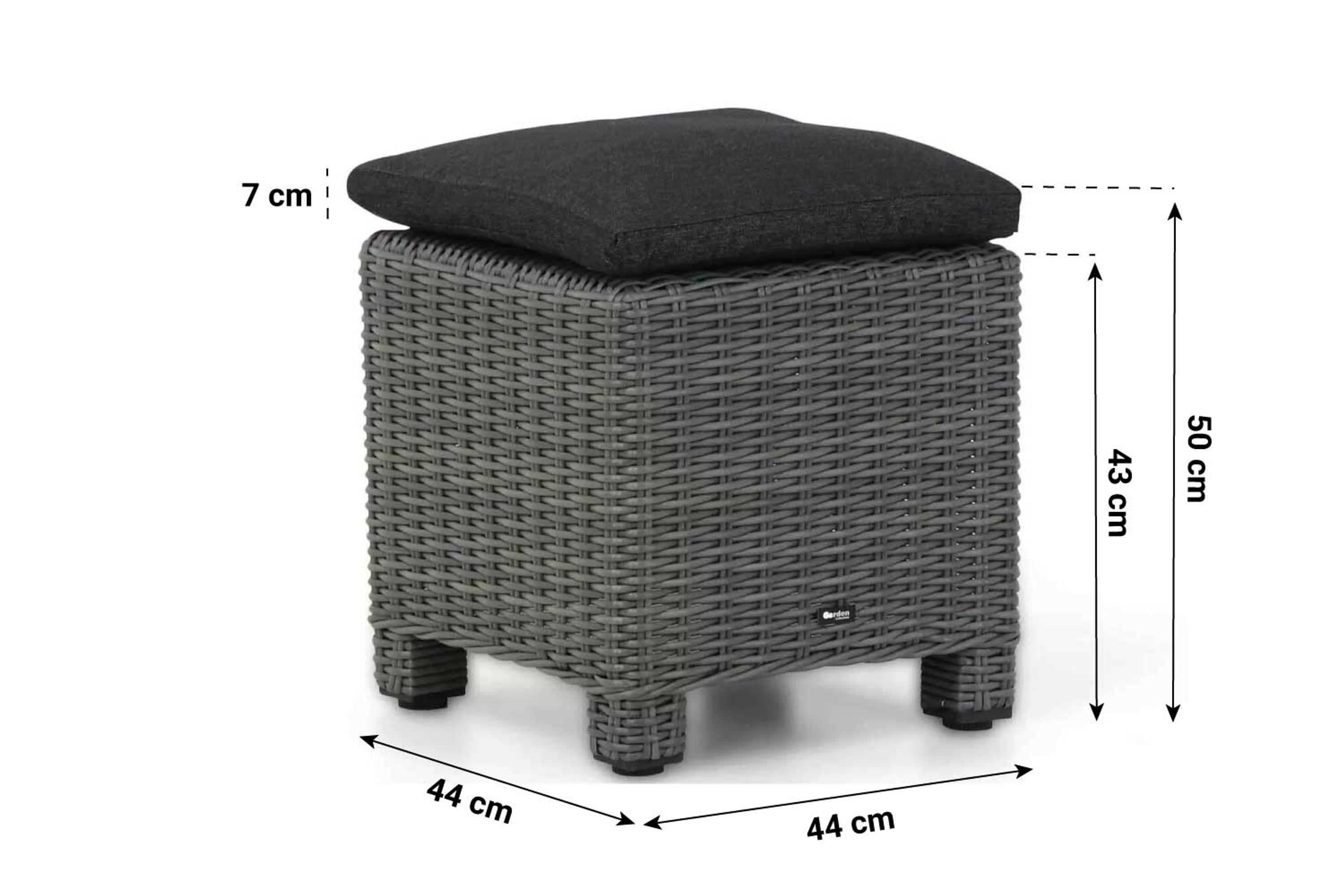 Garden Collections Toronto  bijzettafel met kussen off black