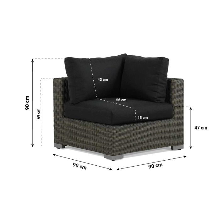 Garden Collections Toronto loungeset U-vorm 8-delig