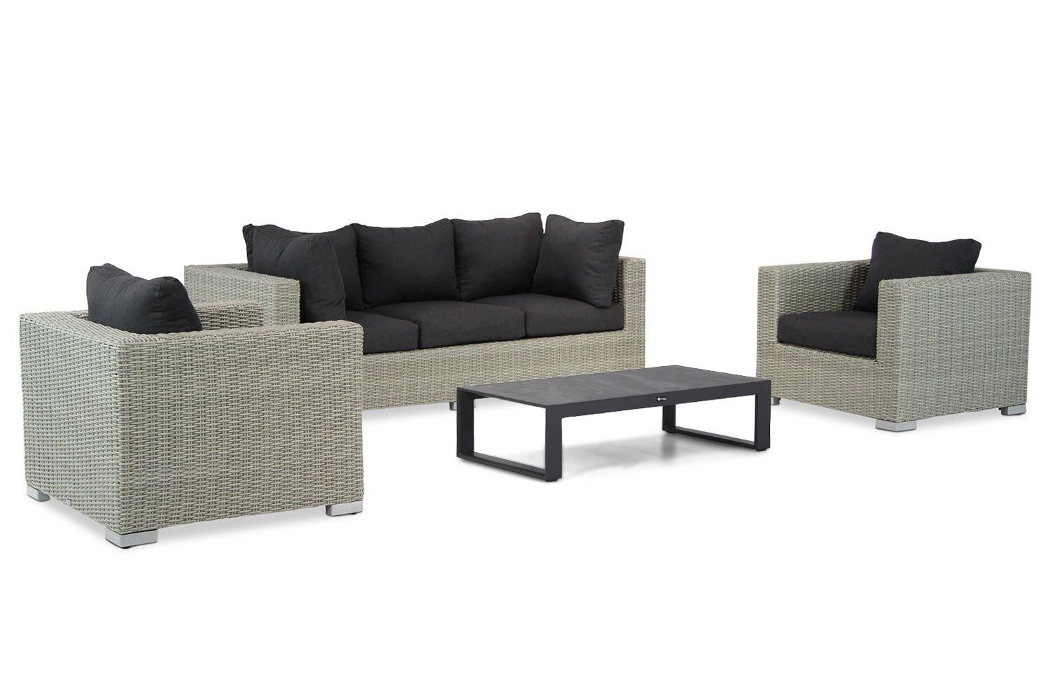 Garden Collections Toronto/Zaga 125 cm stoel-bank loungeset 4-delig thumbnail