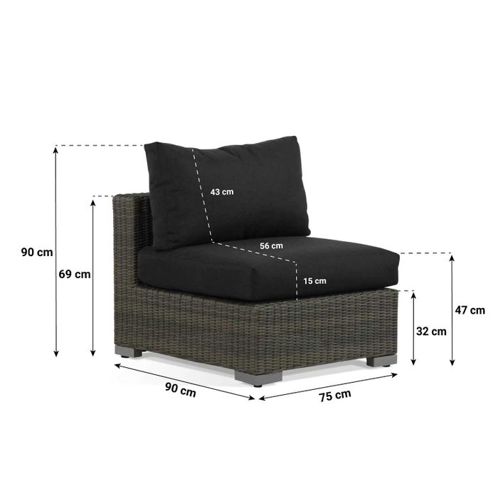 Garden Collections Toronto loungeset U-vorm 8-delig