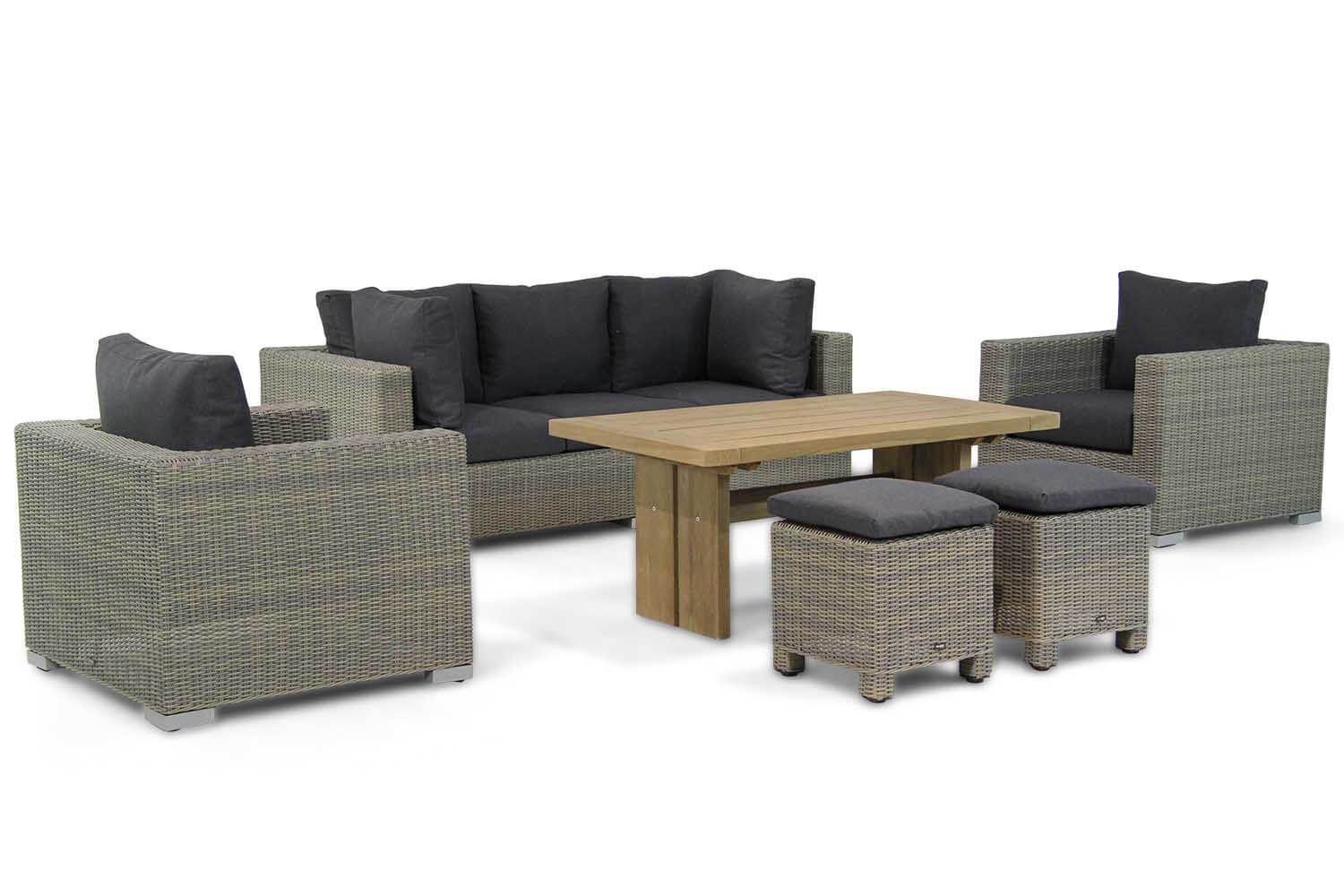 Garden Collections Toronto/Brighton 140 cm stoel-bank loungeset 6-delig thumbnail