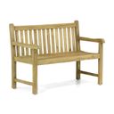 Garden Collections Preston tuinbank teak 120 cm incl. kussen orange thumbnail