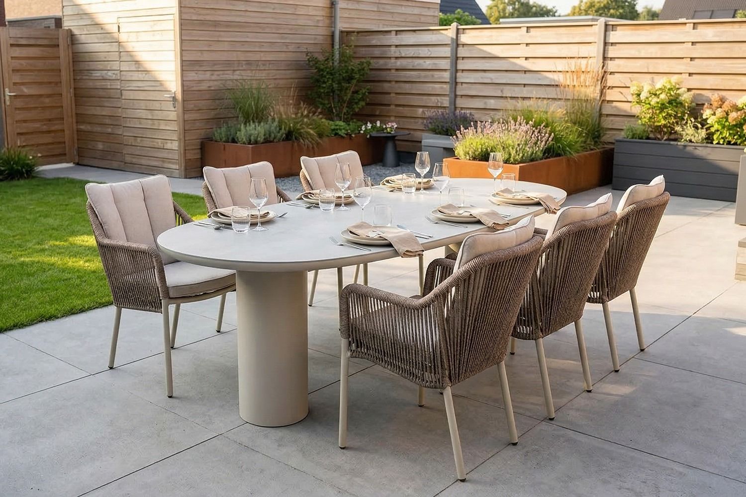 Lifestyle Marbella/Guave 240x120 cm dining tuinset 7-delig