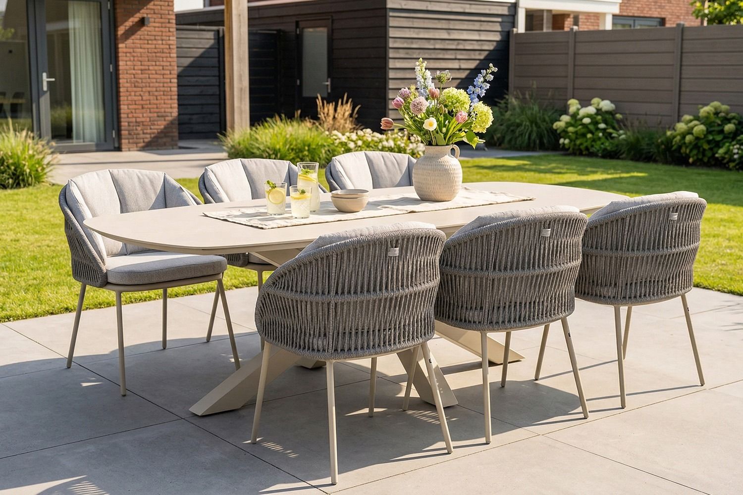 Santika Pebble/Voyage 240x120 cm dining tuinset 7-delig