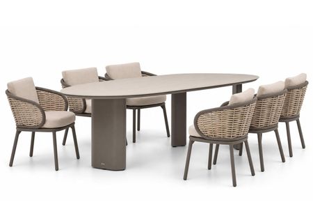 Apple Bee Pine Key/Weave 240x120 cm dining tuinset 7-delig