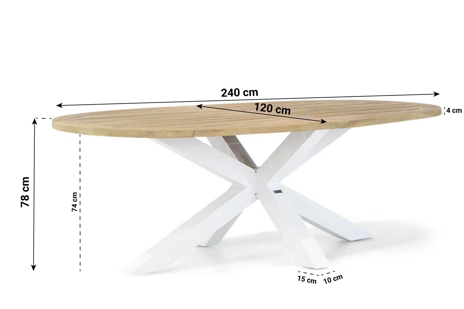 Santika Giovane/Bradford  240 cm dining tuinset 7-delig
