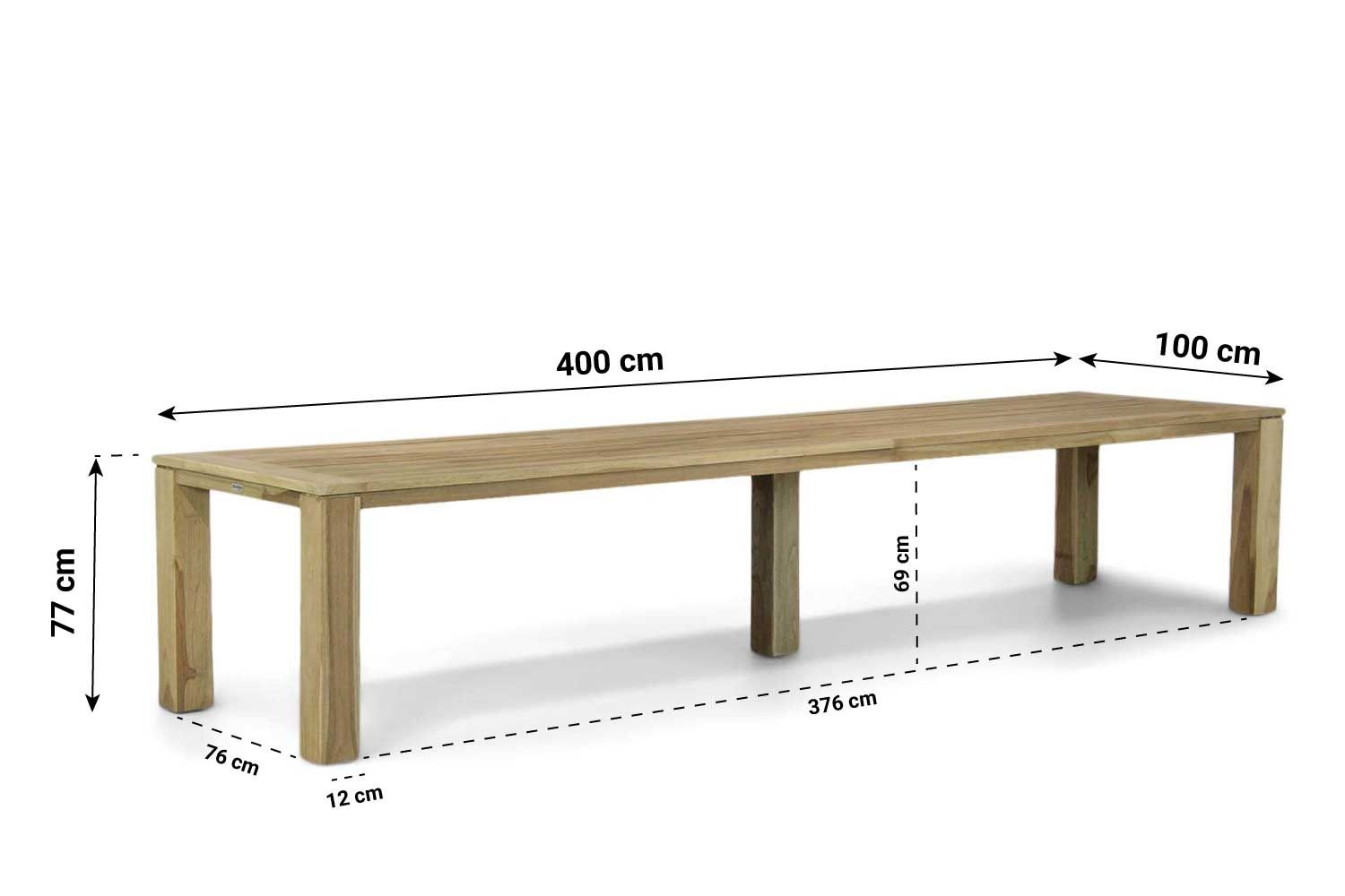 Garden Collections Brighton dining tuintafel 400 x 100 cm thumbnail