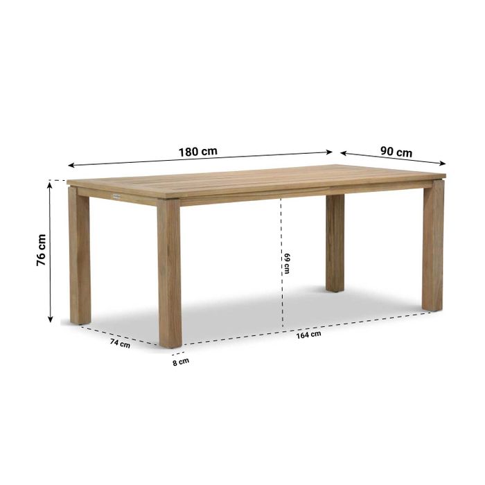 Hartman Sophie teak/Bristol 180 cm dining tuinset 5-delig