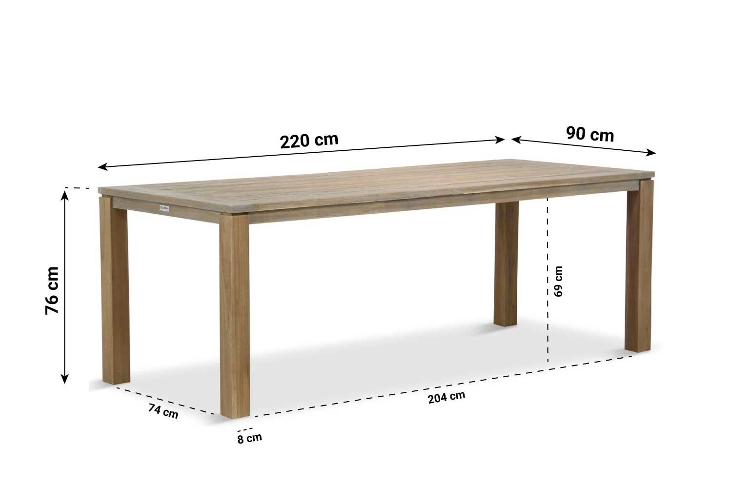 Garden Collections Madera/Bristol 220 cm dining tuinset 7-delig