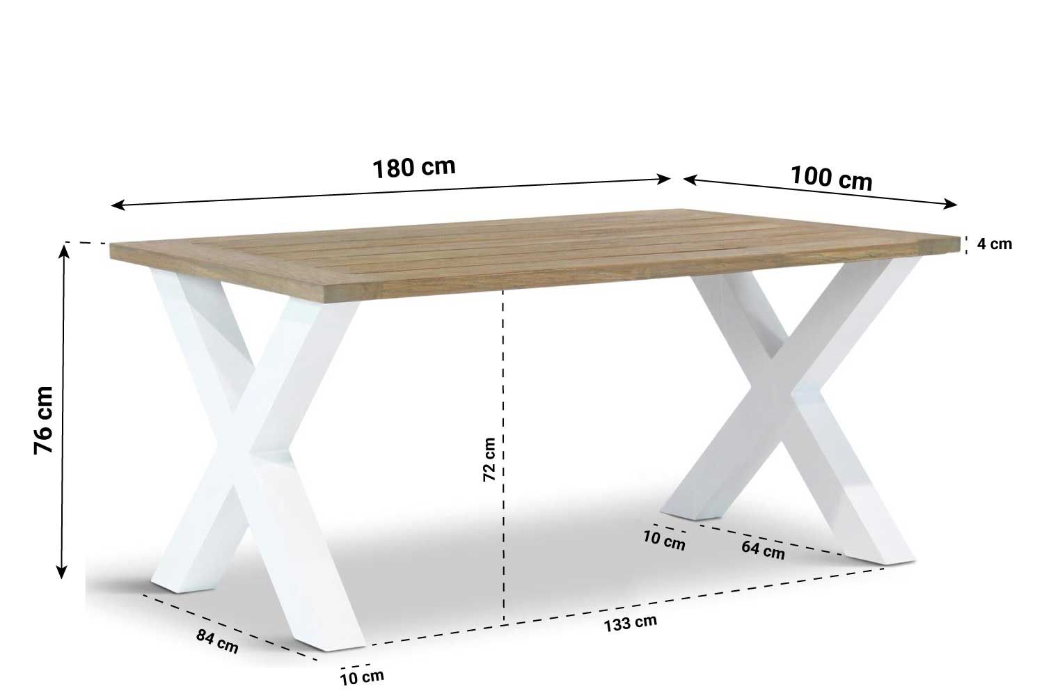Lifestyle Cardiff dining tuintafel 180 x 100 cm thumbnail