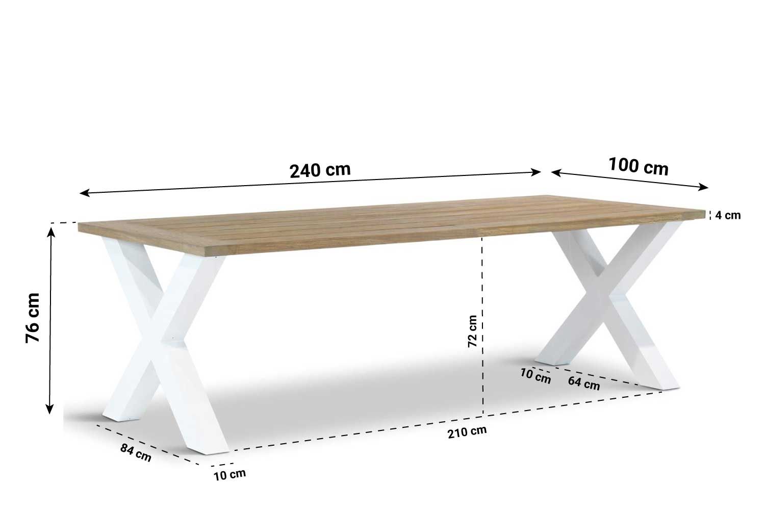 Lifestyle Cardiff dining tuintafel 240 x 100 cm