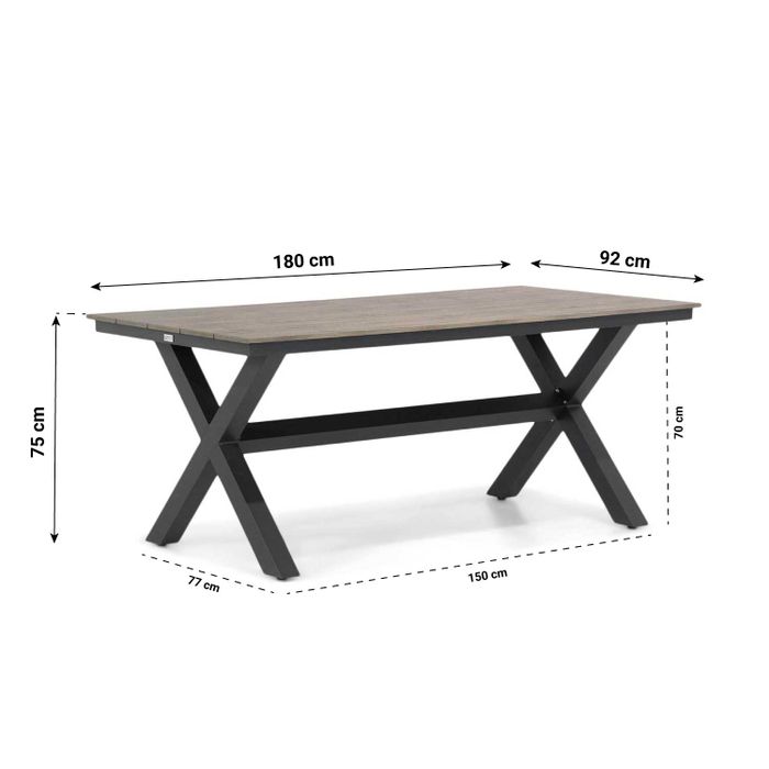 Garden Collections Oxbow/Forest 180 cm dining tuinset 5-delig