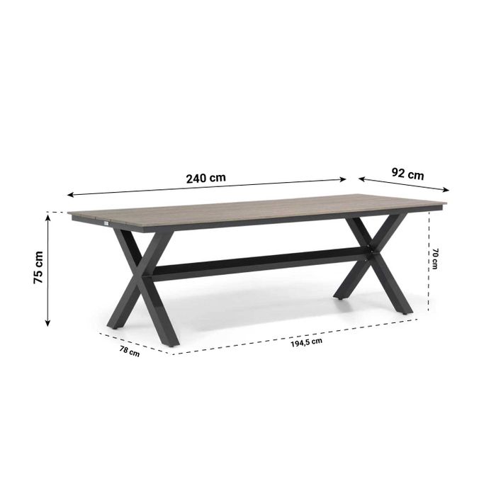 Santika Annisa/Forest 240 cm dining tuinset 5-delig