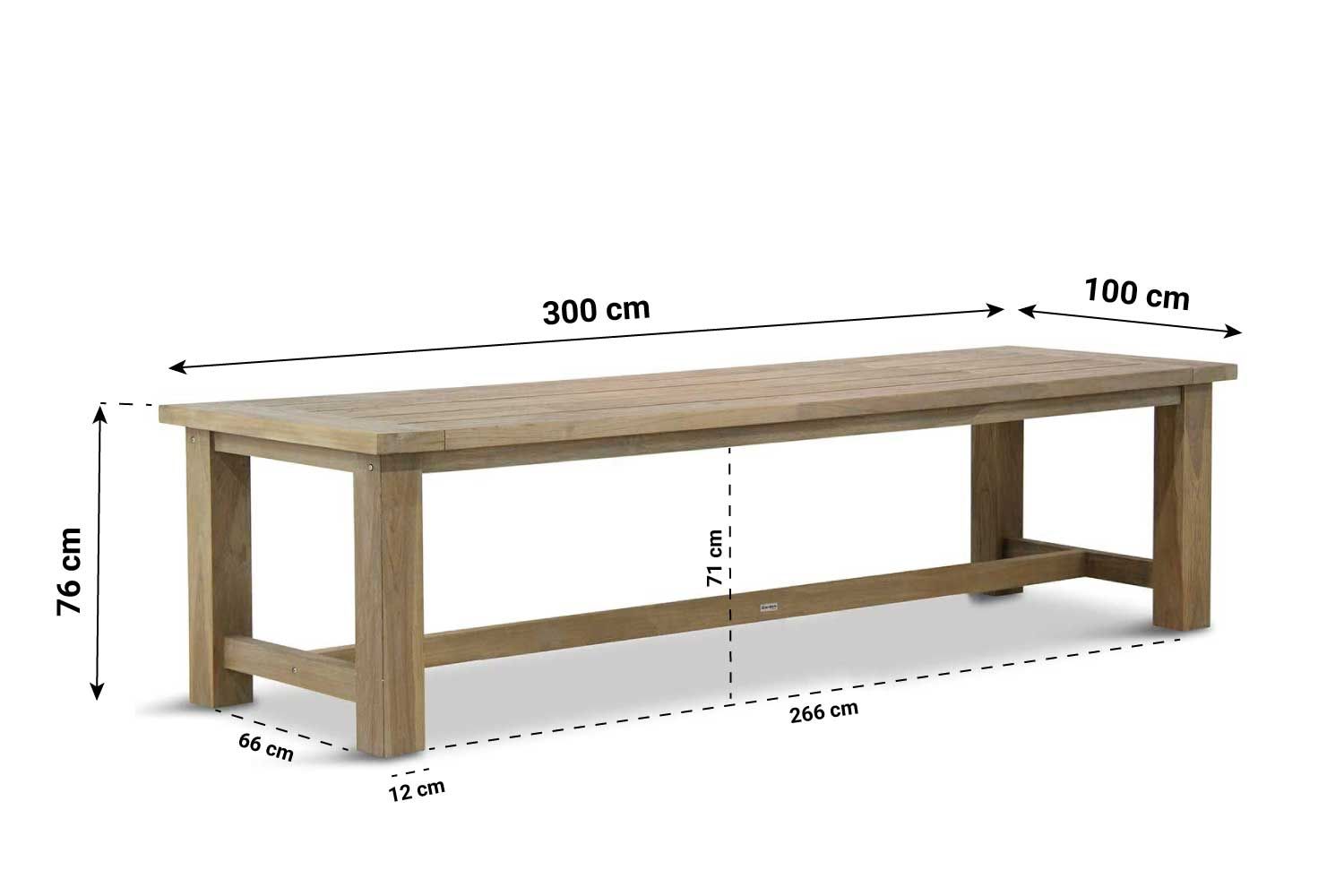 Garden Collections Fourmile dining tuintafel 300 x 100 cm