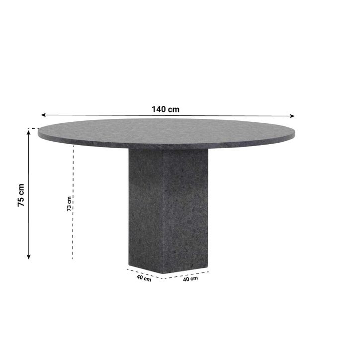Garden Collections Graniet dining tuintafel rond 140 cm