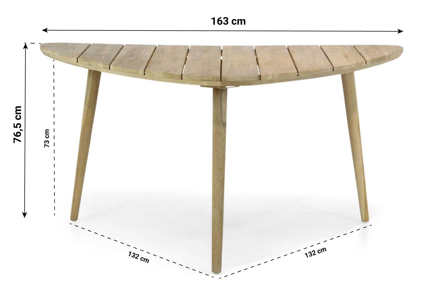 Lifestyle Julia dining tuintafel triangel 155 x 155  x 155 cm