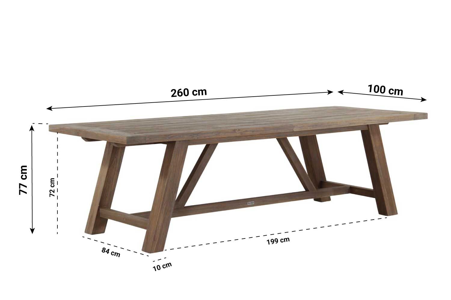 Garden Collections Lazio dining tuintafel 260 x 100 cm