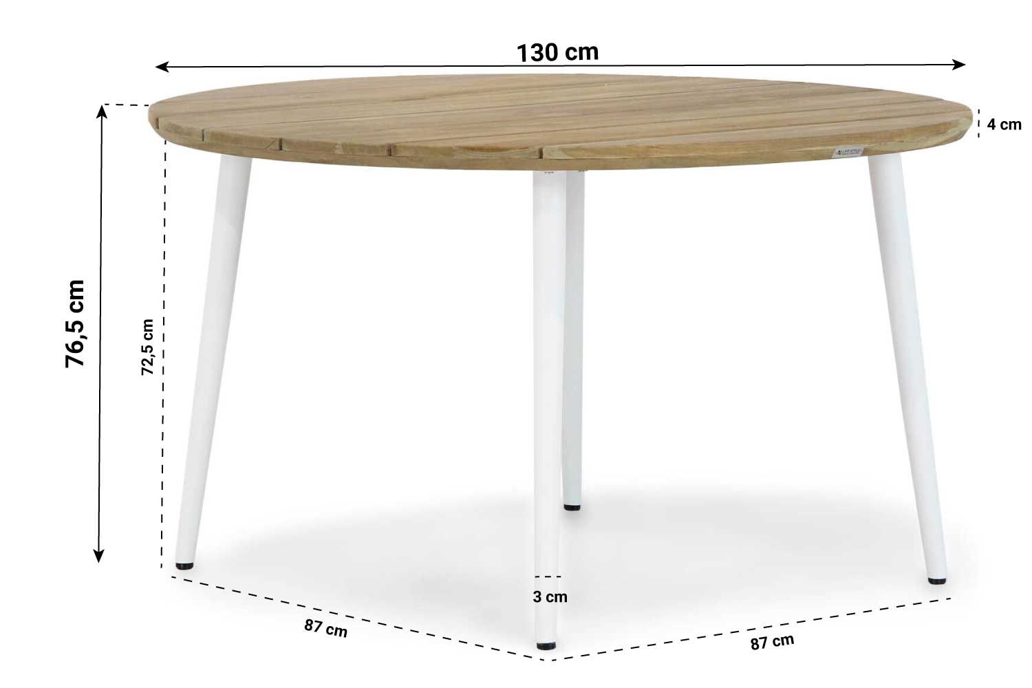Santika Tendenza/Montana 130 cm rond dining tuinset 5-delig