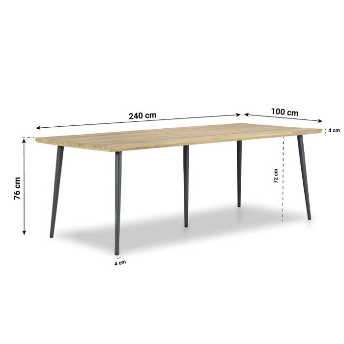 Santika Tendenza/Montana 240 cm dining tuinset 7-delig