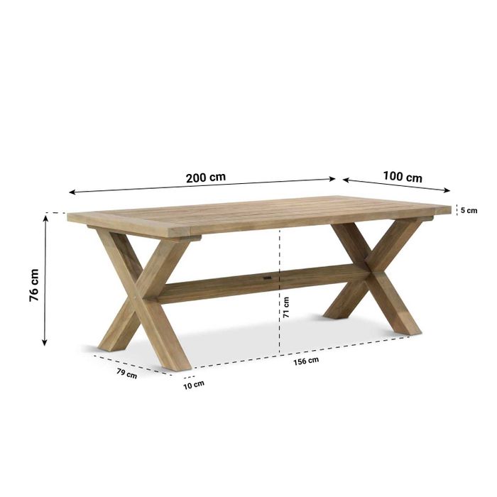 Garden Collections Buckingham/Oregon 200 cm dining tuinset 5-delig
