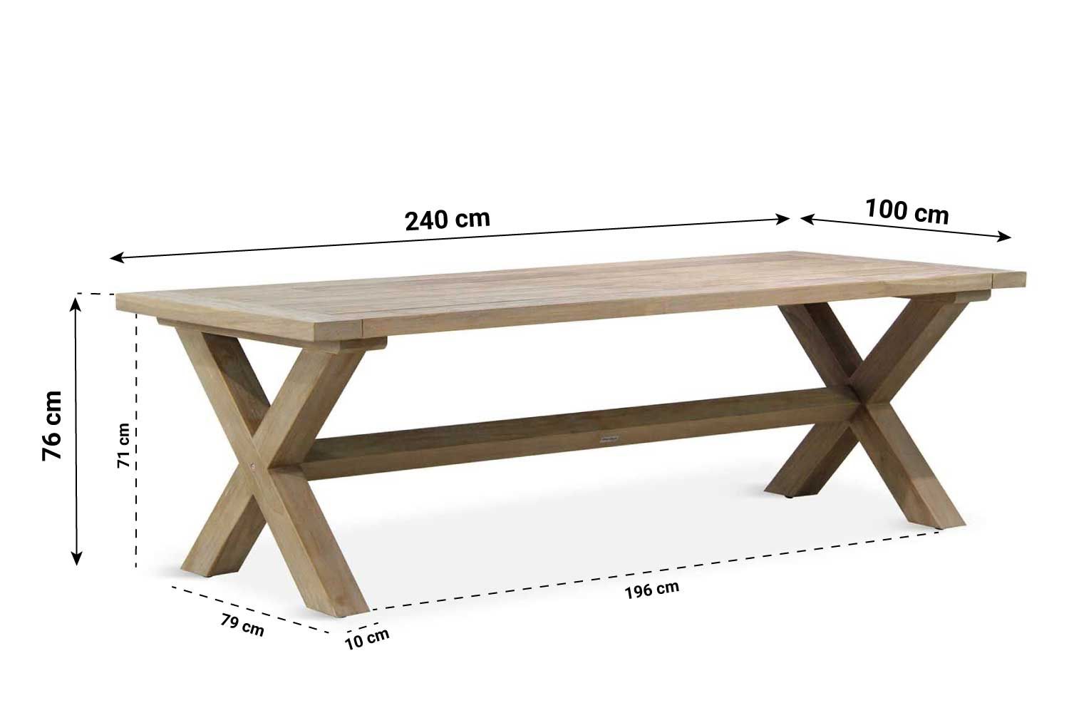 Garden Collections Edingburgh/Oregon 240 cm dining tuinset 7-delig thumbnail
