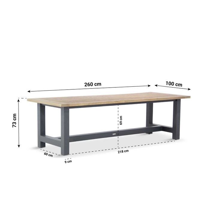 Santika Annisa/San Francisco 260 cm dining tuinset 7-delig