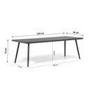 Tuintafel met afmetingen – rechthoekige tafel van antraciet aluminium en gehard glas blad thumbnail