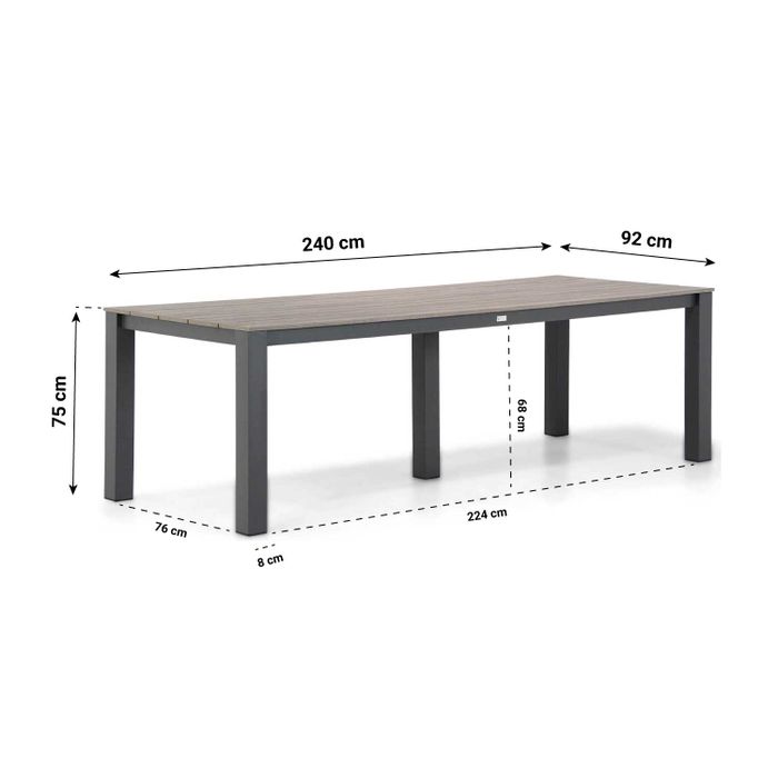 Presto Tarenta/Valley 240 cm dining tuinset 7-delig