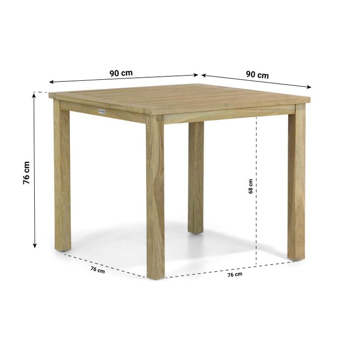De Laan Granada/Weston 90 cm dining tuinset 5-delig
