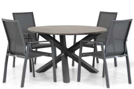 Lifestyle Ultimate/Ancona 125 cm dining tuinset 5-delig